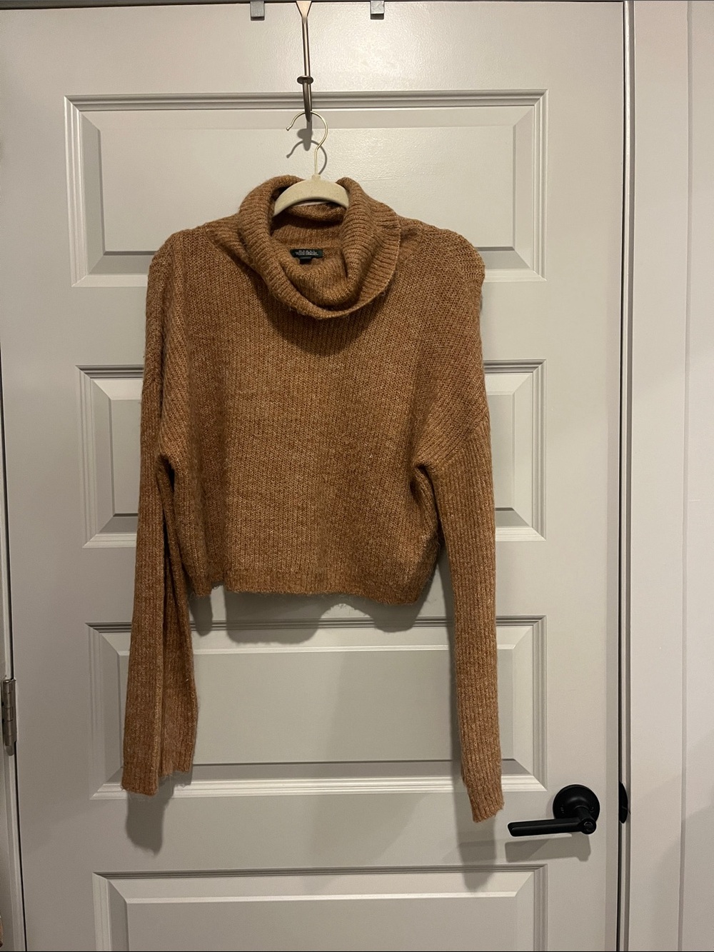 Tan Cowl Neck Sweater S